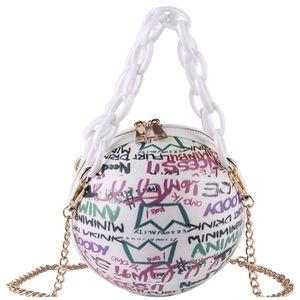 Graffiti Basketball Shaped CrossBody Purse